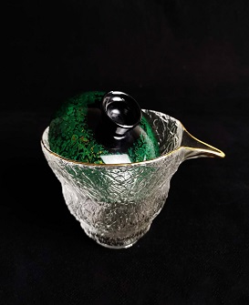 耐熱玻璃公道杯帶漆制蓋碗